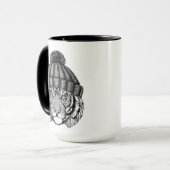 冬のファッションの準備ができたトラ マグカップ (正面左)