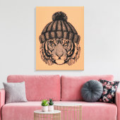 冬のファッション準備タイガー キャンバスプリント (インサイチュ (リビング))