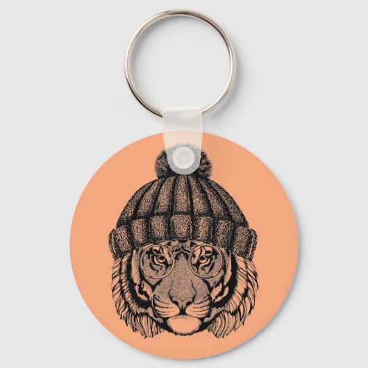 冬のファッション準備タイガー キーホルダー (正面)