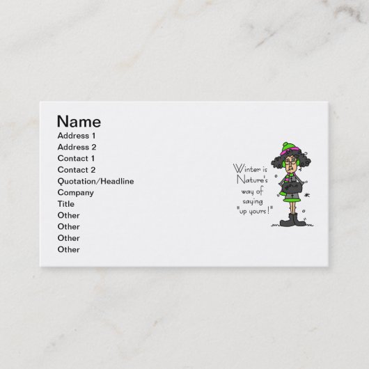 冬のファンではない 名刺 (正面)