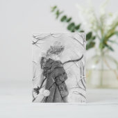 冬のファンタジーの冬の射手の女の子カードへの戸口 シーズンポストカード (スタンド正面)