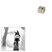 冬のファンタジーキツネ:かわいいユニークオリジナルデザイン ラバースタンプ (押印)