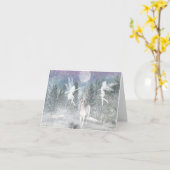 冬のファンタジーシルエッツノートカード カード (黄色い花)