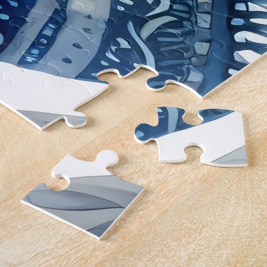 冬のファンタジープリンセスの雪に覆われた童話の土地 ジグソーパズル (側面)