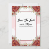 冬のファンタジー花のカードデザインテンプレート 招待状 (裏面)