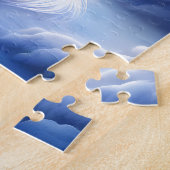 冬のファンタジー（美しいユニコーンと子猫） ジグソーパズル (側面)