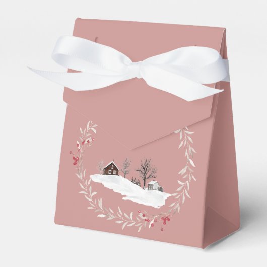 冬のファームハウスクリスマに囲まれたリース フェイバーボックス (正面サイド)