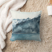 冬のフィヨルド クッション (ブランケット)