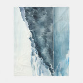 冬のフィヨルド フリースブランケット (正面)