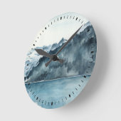 冬のフィヨルド ラウンド壁時計 (傾斜)