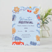 冬のフェスティバルクリスマスライト松の枝の雪 シーズンカード (スタンド正面)