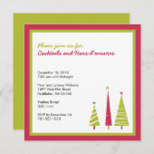 冬のフェスティバルツリー | ホリデー 招待状 (正面/裏面)