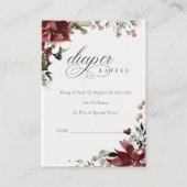 冬のフェスティバル葉おむつラッフルベビーシャワー エンクロージャーカード (正面)