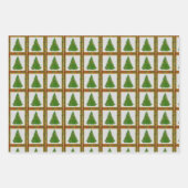 冬のフェスティバル陽気な暖炉の木のクリスマス ラッピングペーパーシート (正面3)