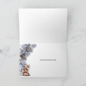 冬のフェスティバル雪レッドフォックスの風景クリスマス カード (内部)