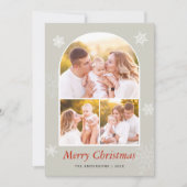 冬のフェスティバル3写真メリーモダンクリスマス シーズンカード (正面)