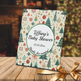 冬のフェスティブパターン ベビーシャワー 台座サイン