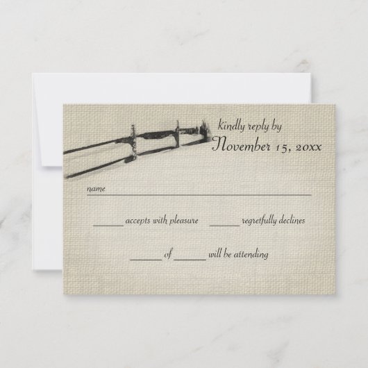 冬のフェンスの反応 出欠カード (正面)