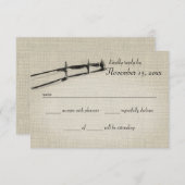 冬のフェンスの反応 出欠カード (正面/裏面)