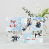 冬のフォトコラージュ ホリデーカード 招待状 (スタンド正面)