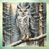 冬のフクロウの窓が閉まる ウィンドウサイン (シート3)