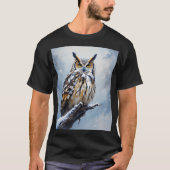 冬のフクロウ Tシャツ (正面)