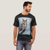 冬のフクロウ Tシャツ (正面フル)