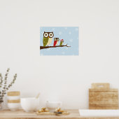 冬のフクロムキャンバス印刷 ポスター (キッチン)