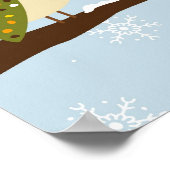 冬のフクロムキャンバス印刷 ポスター (角)