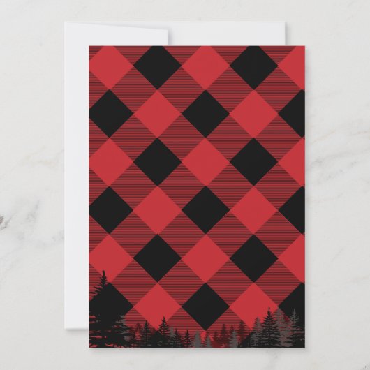 冬のフランネルのブライダルシャワーの招待状 招待状 (裏面)