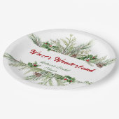 冬のフレーム 冬のリース ブライダルシャワーのお礼 ペーパープレート (アングル)