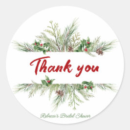 冬のフレーム 冬のリース ブライダルシャワー 感謝 ラウンドシール