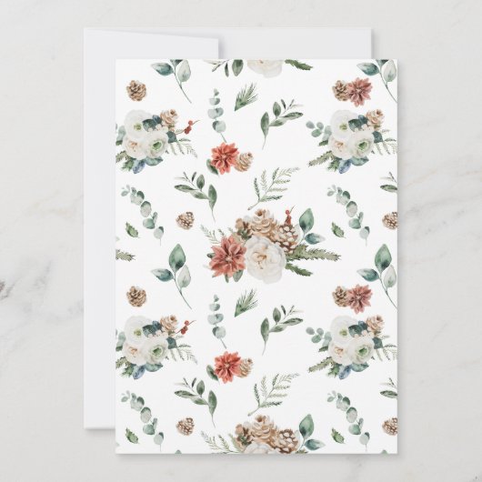 冬のフローラああ何おもしろいガール1st誕生日パーティー 招待状 (裏面)