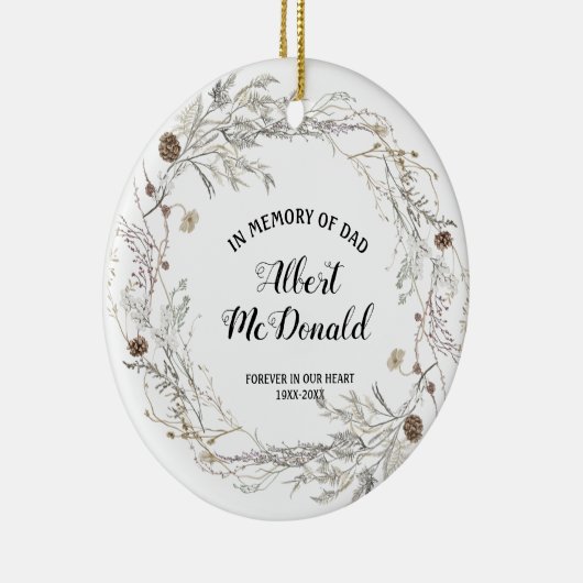 冬のフローラがクリスマスパパの思い出に セラミックオーナメント (右)