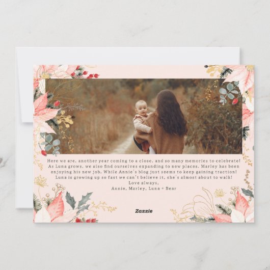 冬のフローラすべての事で喜びをアーチ6写真 シーズンカード (裏面)