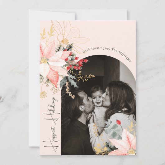 冬のフローラで最も幸せな休日の垂直方向の写真 シーズンカード (正面)