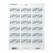 冬のフローラと極熊のパターン青のアドレス ラベル (フルシート)