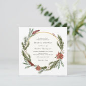 冬のフローラと緑のブライダルシャワー 招待状 (スタンド正面)