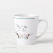 冬のフローラと葉の結婚水色 カフェラテマグ (右)