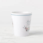 冬のフローラと葉の結婚水色 カフェラテマグ (正面)