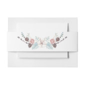 冬のフローラと葉の結婚水色 招待状ベリーバンド (正面例)