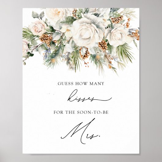 冬のフローラどのぐらいキスブライダルシャワーゲーム ポスター (正面)