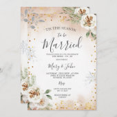冬のフローラになる結婚した季節だ 招待状 (正面/裏面)