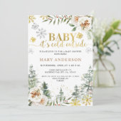 冬のフローラの森，ベビーシャワーの外は寒い 招待状 (スタンド正面)