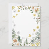 冬のフローラの森，ベビーシャワーの外は寒い 招待状 (裏面)