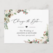 冬のフローラの素朴延期の日付の変更 ポストカード (正面)