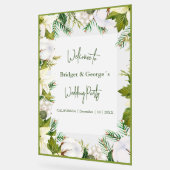 冬のフローラの緑が霜で覆結婚われた歓迎 アクリルサイン (傾斜)