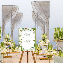 冬のフローラの緑が霜で覆結婚われた歓迎 アクリルサイン