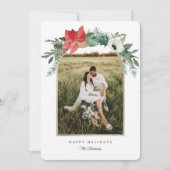 冬のフローラアーチハッピーホリデーズフォト シーズンカード (正面)