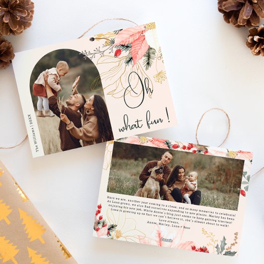 冬のフローラアーチピンクああ何おもしろい2枚の写真 シーズンカード